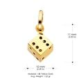 thumbnail image 3 of Ioka-14K Yellow Solid Gold Dice Charm Pendant with 0.6mm Box Chain Necklace - 22", 3 of 5
