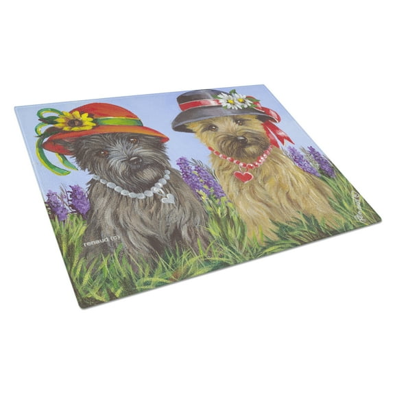 Carolines Treasures PPP3254LCB Cairn Terrier Sisters Glass Cutting Board Large, 12H x 16W, multicolor