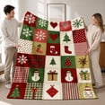 thumbnail image 3 of SPXUBZ Christmas Pattern Throw Blanket 50x60 Inch, Holiday Icons Design Soft Fleece Blanket, Cozy Winter Home Decor 50"x40", 3 of 5