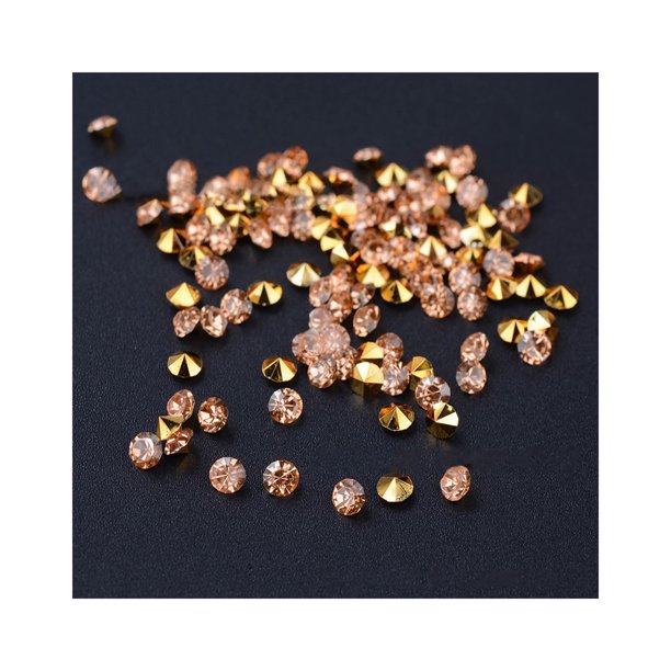 Qarigey 1000 piezas de diamantes de imitación de fijación en caliente, cristales redondos en punta, piedras Strass, dijes para decoración de uñas, Ropa, zapatos y accesorios Miscelánea tipo6 Qarigey AP009833-06