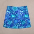 thumbnail image 4 of Blue Flower Dots Skirt Women Retro Floral Elegant Mini Skirts Summer Streetwear High Waist, 4 of 7