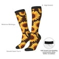 thumbnail image 6 of Haiem Chocolate Plaid Sunflower Socks, Funny Novelty Crazy Design Cotton Socks Sports Socks Knee High Socks For Men, Women,1Pairs - Gift For Working Friends, 6 of 8