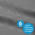 thumbnail image 3 of Dobby Stripe Sheets - 6 Piece 1500 Supreme Collection Fine Brushed Microfiber Deep Pocket Sheet Set - Silver, Queen, 3 of 3