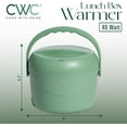 thumbnail image 4 of COOK WITH COLOR Round Electric Lunch Box Portable Food Warmer, 1.1L Capacity, Green, 4 of 5
