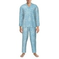 thumbnail image 3 of Sikiie Snowflake Snowing Mens Pajama Set, Soft Warm Long Sleeve Sleepwear, Cozy Button-Down Pjs for Men-Small, 3 of 7