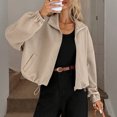 thumbnail image 7 of Pincandy Bomber Jacket Women Textured Knit Zip Up Jacket Cozy Fall Coats with Pockets Casual Oversized Cardigan, 7 of 7