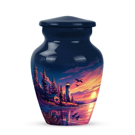 Lighthouse Small Cremation Urns For Human Ashes Blue Keepsake Urns For Human Ashes Adult Female Small 3 Inch Purple Mini Urn For Brother