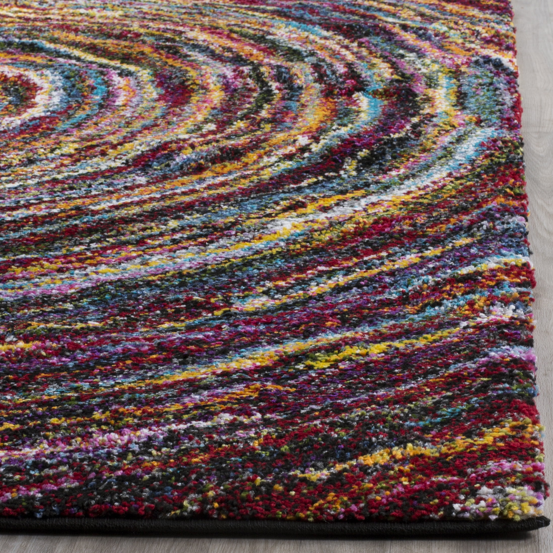 Safavieh Fiesta Lacklan Geometric Shag Area Rug, Multi, 6'7" x 9'2"
