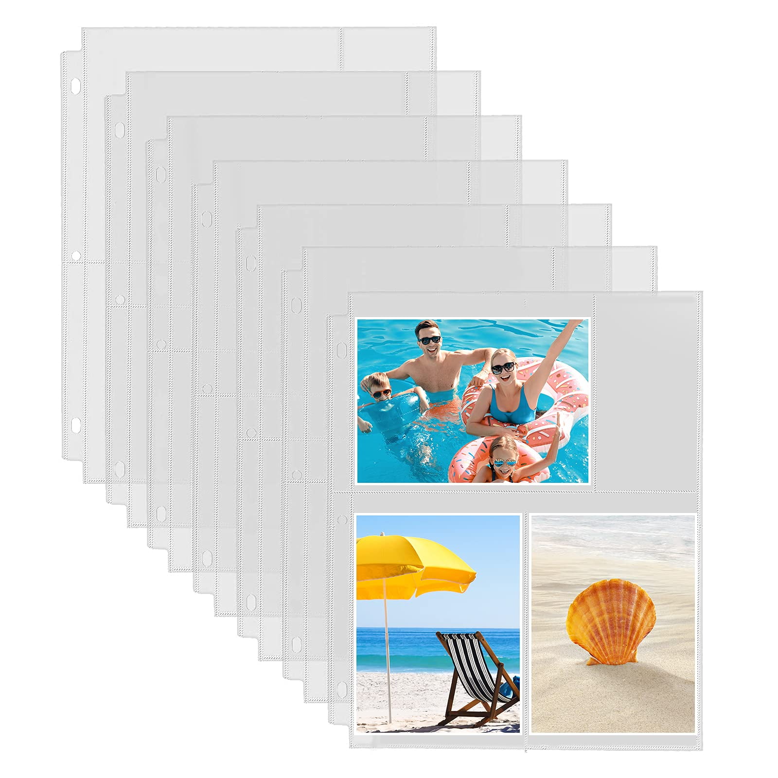 30 Pack Photo Sleeves for 3 Ring Binder - (4x6, for 180 Photos