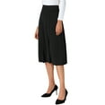 thumbnail image 4 of INSPIRE CHIC Women's High Waist Fall Work Office A-Line Pleated Midi Skirt M Black, 4 of 6