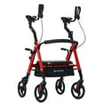 thumbnail image 7 of ELENKER Upright Rollator Walker Heavy Duty, Foldable Stand Up Rolling Walker with 10" Wheel for Seniors 500lbs, Red, 7 of 7