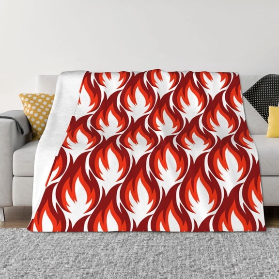 Throw Blanket for Couch - Fire Symbols Soft Comfy Lightweight Cozy Warm Throw Blanket, Fuzzy Plush Flannel Blanket & Throws for Sofa and Bed All Season