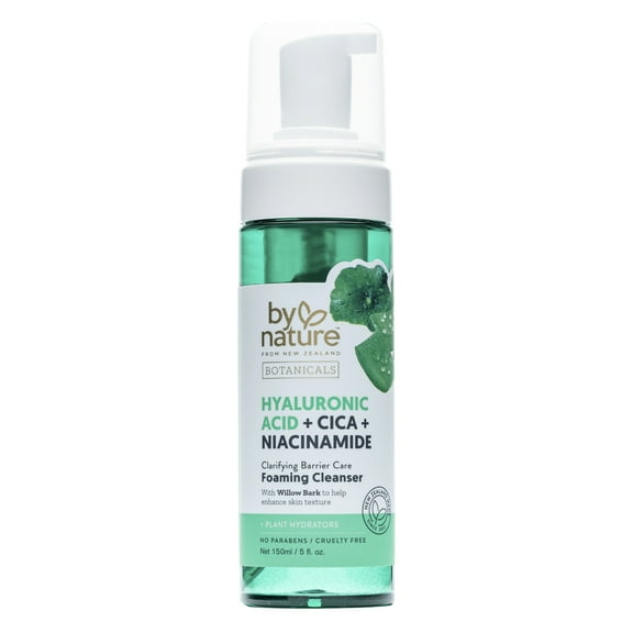 By Nature From New Zealand Hyaluronic Acid, Cica & Niacinamide Foaming Facial Cleanser