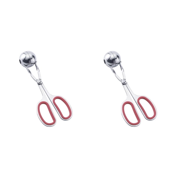 Kearding Clip para hacer albóndigas fácil de hacer de acero inoxidable para preparar albóndigas rellenas sin complicaciones Círculo rojo circulo rojo S 2Conjunto