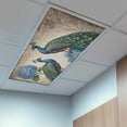 thumbnail image 2 of 1 Pack Retro Peacock Fluorescent Light Covers for Ceiling Lights Blue Hydrangea Watercolor Vintage Magnetic Ceiling Light Covers Overhead Light Filters for Office Classroom Home, 2 of 9