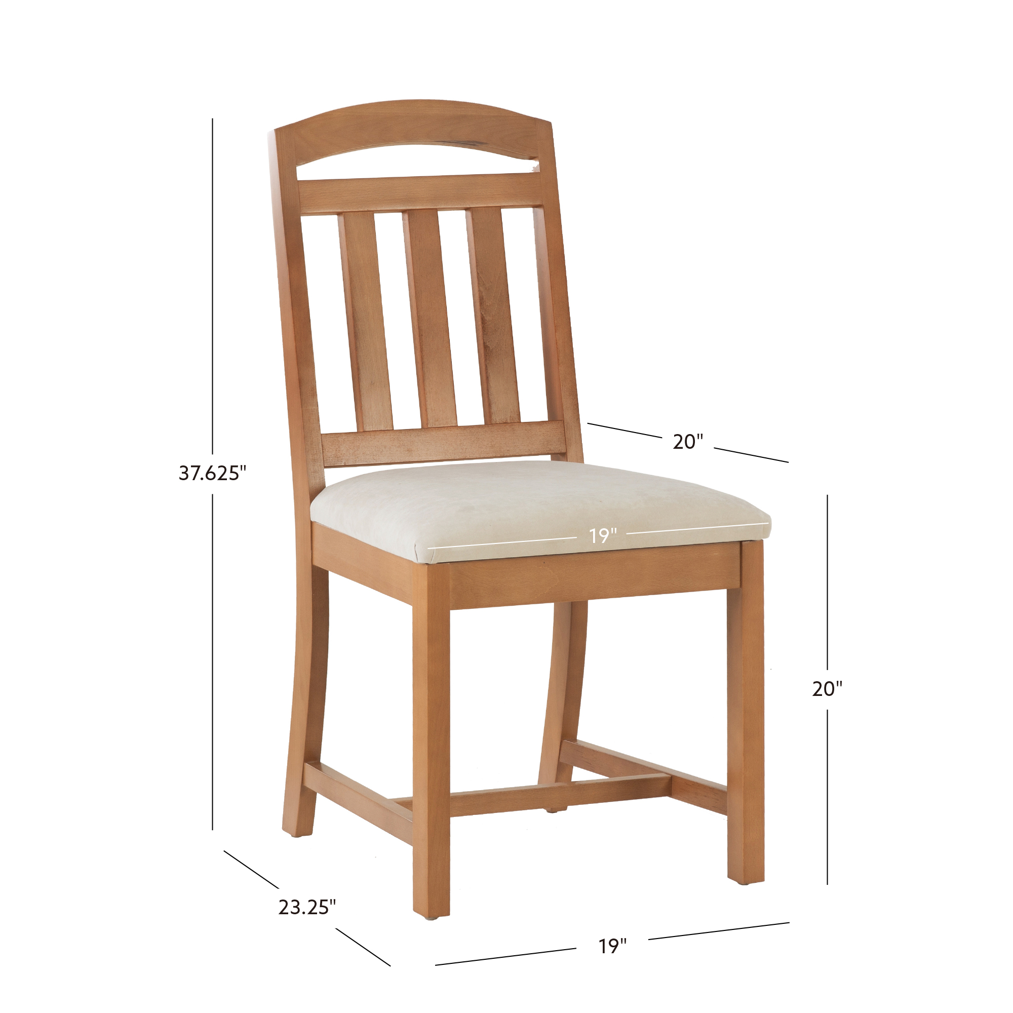 Linon Darlene Slat Back Dining Chair - Set of 2, Brown/Beige