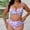 (Fashion 50)Pink, variant on Aimik Women's Plus Size Bikini Sets Two Piece Bathing Suits Twist Front Side Drawstring High Waisted Swim Bikini Swimwear