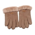 thumbnail image 2 of Guantes de invierno para mujer, resistentes al viento, con forro suave, cálidos, para SMS y pantalla táctil. Caqui, 2 of 9