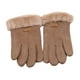 thumbnail image 2 of Guantes de invierno para mujer, Guantes textiles para pantalla táctil fabricados en ante sintético para Caqui, 2 of 9