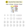 thumbnail image 3 of Wrap-It Storage Adhesive Cable Clips (24 Pack) - Cord Organizer for Desk Cable Management, Charger Cord Holder for Nightstand - White, 3 of 8