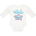 thumbnail image 3 of Inktastic My Great Aunt Whale-y Loves Me Boys or Girls Long Sleeve Baby Bodysuit, 3 of 5