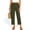 Army Green, variant on Women's Elastic Waist Ankle Length Straight Leg Pants Casual Pull On Pants with Pockets