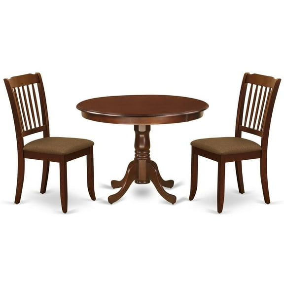 East West Furniture Dining Room Set Mahogany, HLDA3-MAH-C