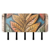 Leaf Frame Mail Holder Organizer Wall Mount with Shelf Key Holder Key Rack with 5 Key Hooks for Wall Decorative