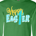 thumbnail image 4 of Inktastic Happy Easter with Cross in Teal Plaid Long Sleeve T-Shirt, 4 of 5