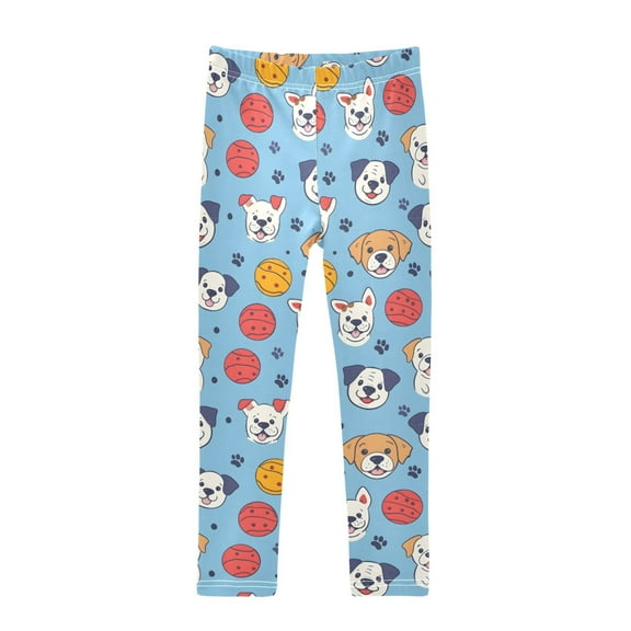joogoo Girls' Leggings Cute Dog Football Yoga Pants 6T