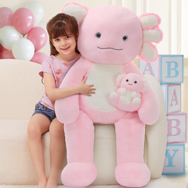 MorisMos Large Axolotl Stuffed Animals Plush, 39'' Giant Stuffed