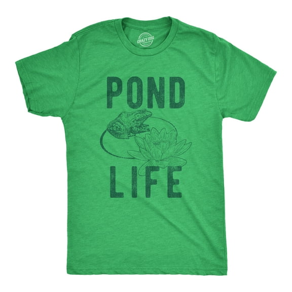 Mens Pond Life Graphic T Shirt Funny Summer Toad Frog Lilypad Novelty Graphic Tee Graphic Tees