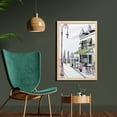 thumbnail image 2 of Sketch Wall Art with Frame, Sketch of Parisian Patio with Tables and Lantern, Printed Fabric Poster for Bathroom Living Room Dorms, 23" x 35", Charcoal Grey White, by Ambesonne, 2 of 2