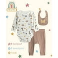 thumbnail image 2 of Millie & Myles Infant Pants Set - Baby Clothes for Boys and Girls with Bib and Long Sleeve Bodysuit, 2 of 7