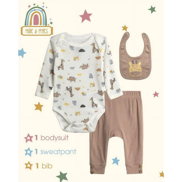 Millie & Myles Baby Boys and Girls Pants Set - 3 Piece