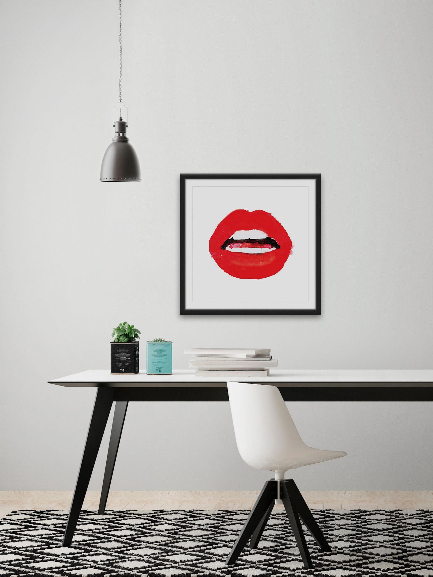 Marmont Hill "Lips Colors Red" by Amanda Greenwood Framed Painting Print
