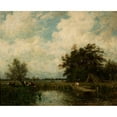 thumbnail image 2 of Jules Dupré 24x20 Gold Ornate Framed and Double Matted Museum Art Print Titled - Landscape with a Pond (1850-1860), 2 of 4