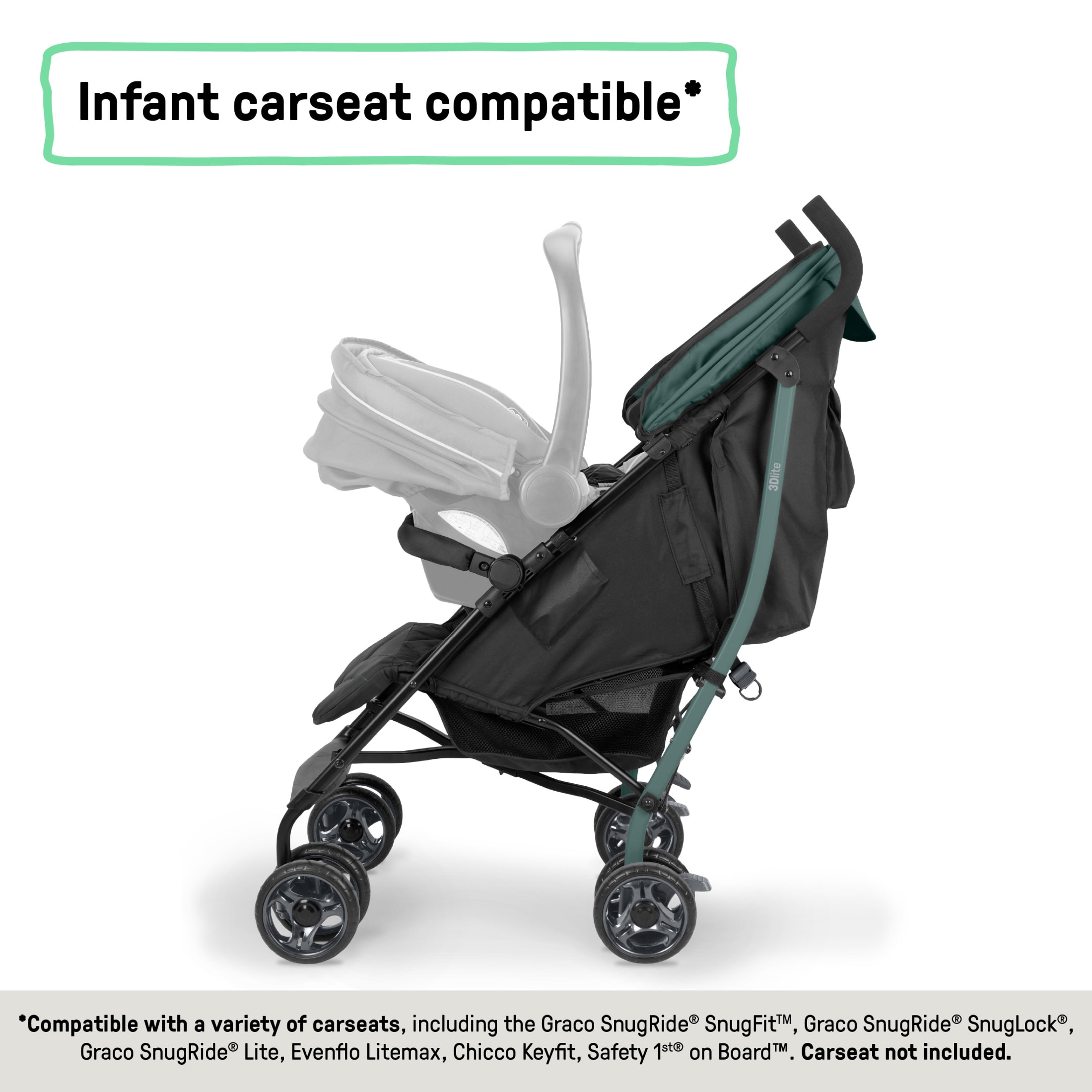 Ingenuity 3Dlite Jewel Lightweight Stroller, Green photo 5