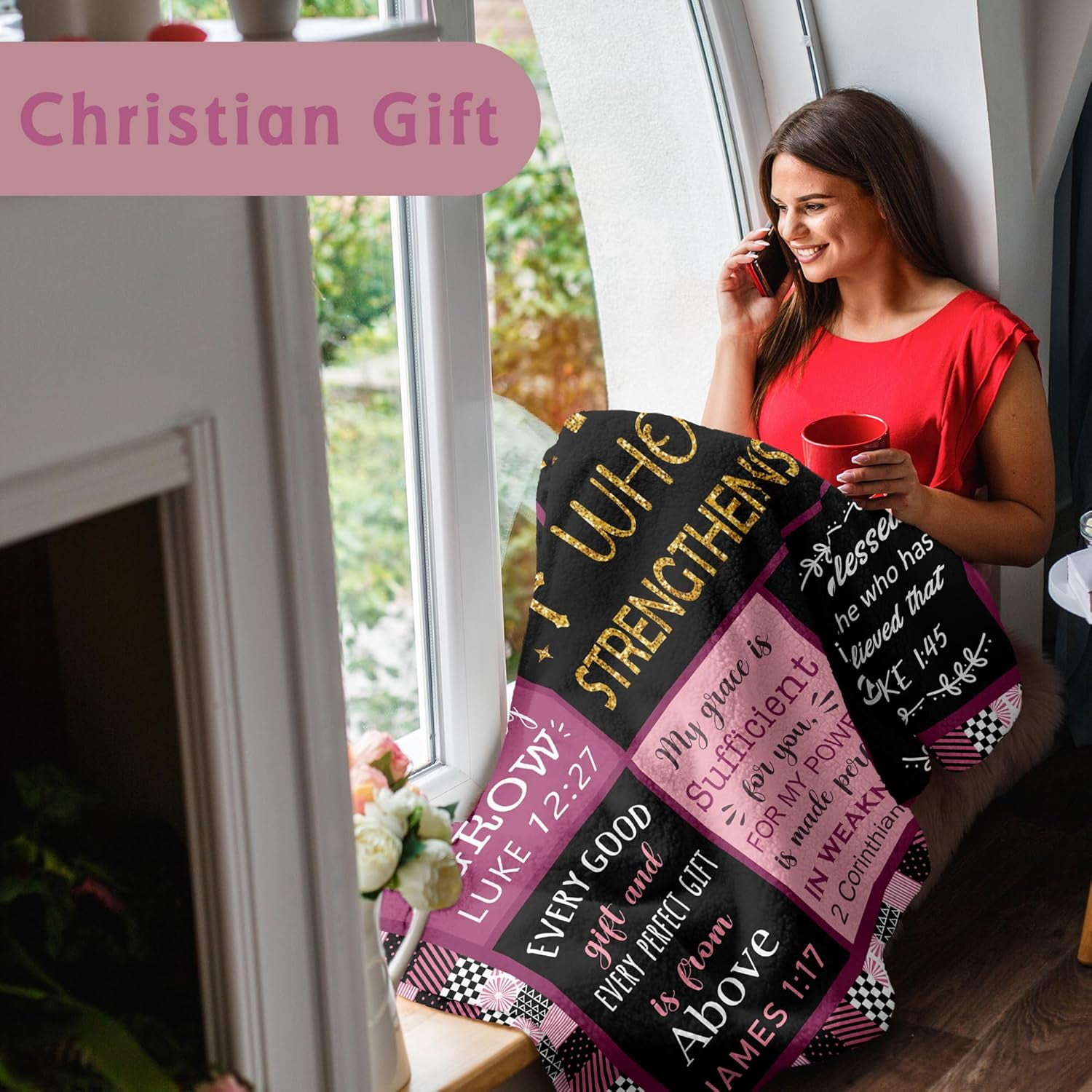 Christian Gifts for Women, Religious Gifts for Women, Baptism Confirmation Gifts for Girls, Spiritual Inspirational Gifts for Women, Catholic Gifts, Christian Gifts, Christian Blanket