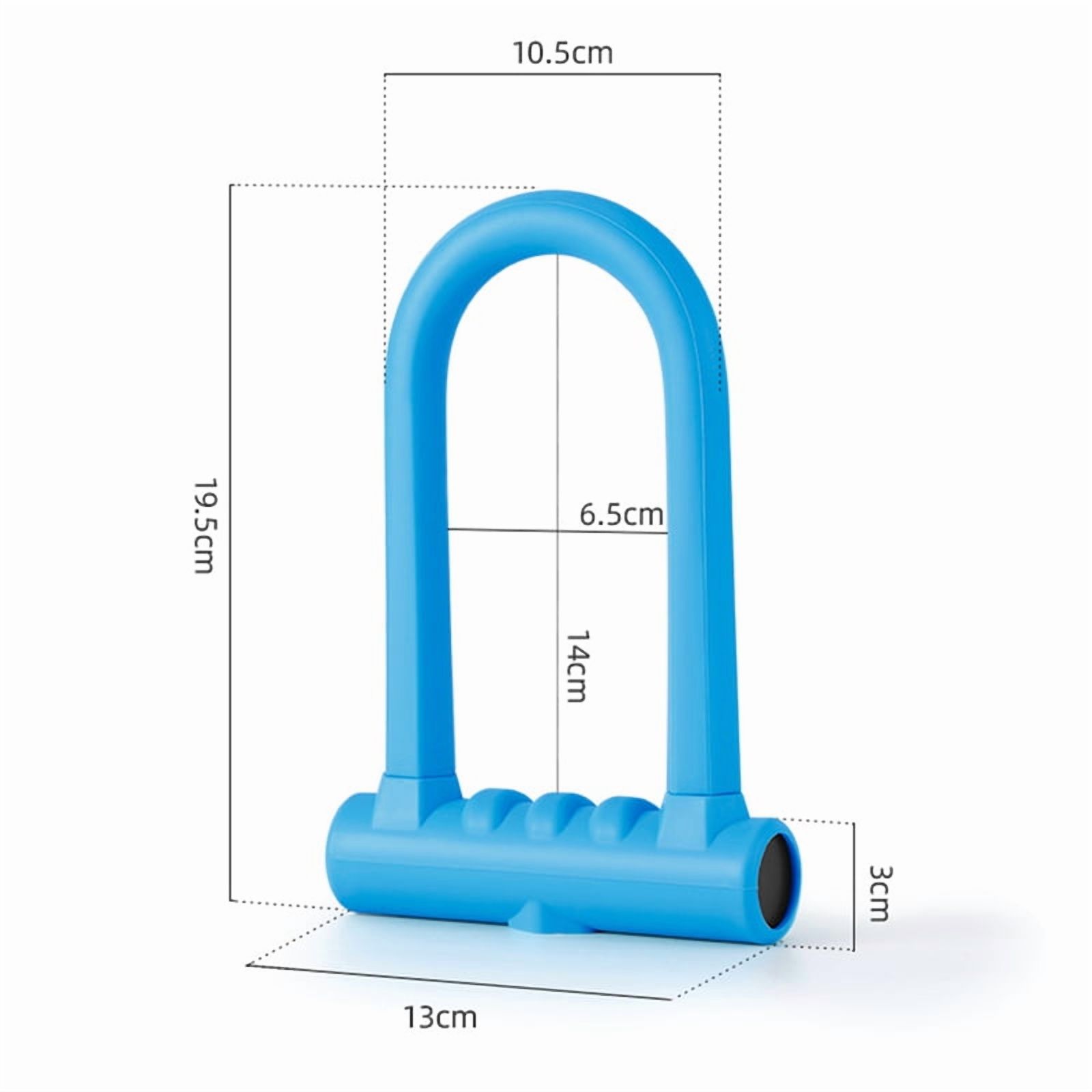Bike Lock Anti-Theft Mountain Bike Road Bike Silicone U-Lock Helmet Bicycle Electric Scooter Blue,1 x Padlock,Blue