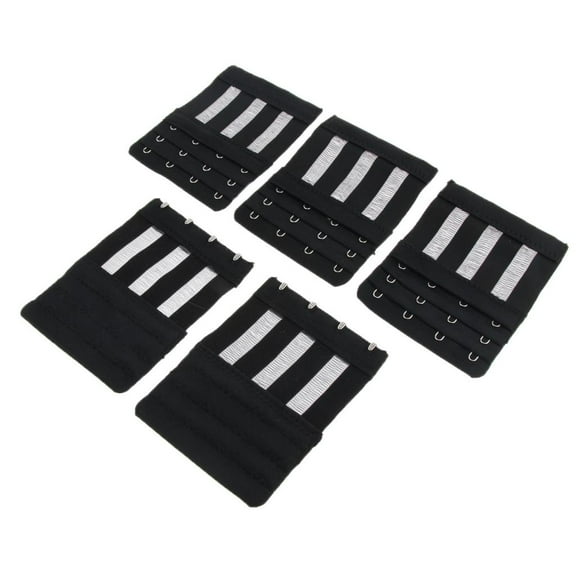 Pack Of 5 Bra Extender 4 Hook Women Brassiere Elastic Bra Strap Extension Accessories, For , Maternity, Nursing And Weight Gain Use Black
