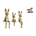 thumbnail image 1 of Figura decorativa de familia de conejos, estatua de animal, adorno de escritorio, centro de mesa, pieza de colección, arte, caballo, vitrina, estanter, 1 of 8