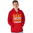thumbnail image 5 of God Over All Things GOAT Christian Zip Up Hoodie Men's Women's Brisco Brands S, 5 of 6