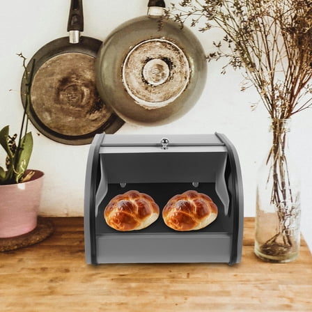 CATIEBYE Sturdy Iron Bread Box for Countertop Storage in Kitchen and Coffee Shop