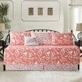 thumbnail image 7 of Home Soft Things 6-Piece Reversible Quilted Daybed Set w/ Bedskirt, Shams & Pillow - Birdsong Coral, 75"x39", 7 of 7