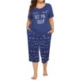 thumbnail image 2 of Langwyqu Plus Size Women Spring Summer 2 Piece Set Loungewear Sleepwear Female Casual Cotton Homewear Sport Suit, 2 of 5