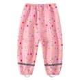 thumbnail image 1 of Pantalon de Pluie pour Enfants, Polyester Imperméable avec Poignets Réfléchissants et Taille Élastique, Usage Extérieur Quatre Saisons, Rose P, 1 of 3