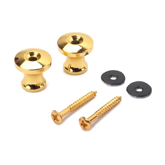 Zehuanyu 2 PCS Mushroom Head Guitar Strap Lock Straplock Buttons Guitar Strap Belts Button For Electric Electronic Acoustic Folk Guitar Bass Guitar (Golden)