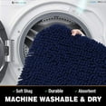 thumbnail image 5 of Soft Chenille Bathroom Rugs 17"x24" Absorbent Shaggy Bath Mat Washable Plush Bathroom Floor Mat, Navy Blue, 5 of 9