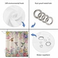 thumbnail image 3 of Watercolor Flowers Shower Curtain Set - 72" x 78" Washable Bathtub Curtain with 12 Hooks, Spring Hummingbird Butterflly Floral Beige Waterproof Fabric Stall Shower Curtains for Bathroom Décor, 3 of 6